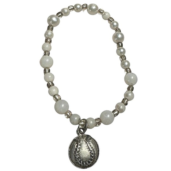 Handmade Beaded Charm Bracelets Set of 3 Silver Tone Fashion‎ Jewelry - Picture 4 of 6